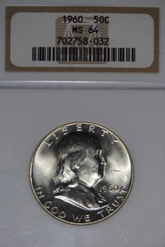 1960 NGC 50C MS64 FRANKLIN HALF DOLLAR #B51560