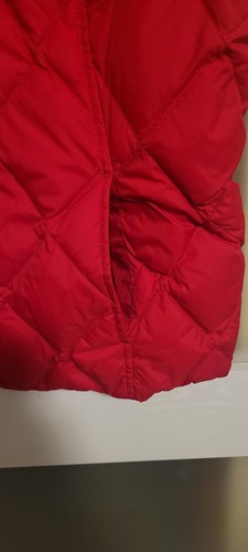 LANDS END Goose Down Puffer Vest Womens Sz XL Red With Snap Closure - Bild 2 von 5