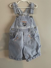 Vintage Disney Baby Mickey  Co Denim Overalls Shortalls Embroidered Minnie CUTE
