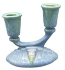 Roseville Pottery 5" DOUBLE CANDLEHOLDER (Unknown Pattern)
