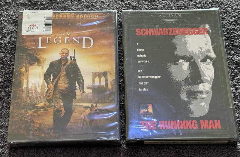 The Running Man / I Am Legend Sealed DVDs