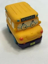 RARE My B Toys Yellow Bus Gus Mini Push-pull School Bus 3.25" Baby Toddler Toy