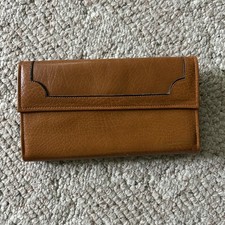 Buxton Top Grain Leather Organize Clutch Wallet Brown With Kiss Latch Coin Purse