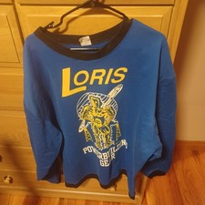 Vintage Loris Powerbuilding Gear Oversize Blue Sweatshirt Pullover