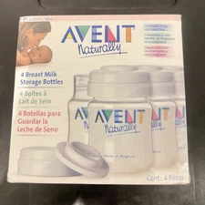 Avent Naturally 4oz Breastmilk Storage Bottles 4-Pack | New & Sealed | UK Made