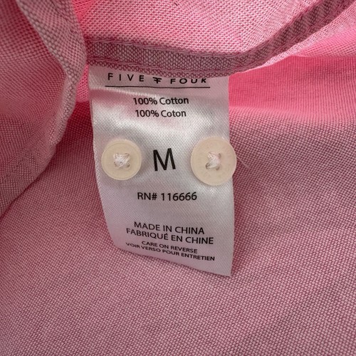 FIVE FOUR Long Sleeve Button Down Oxford Shirt Mens Medium Pink Cotton Mickey - Picture 11 of 19