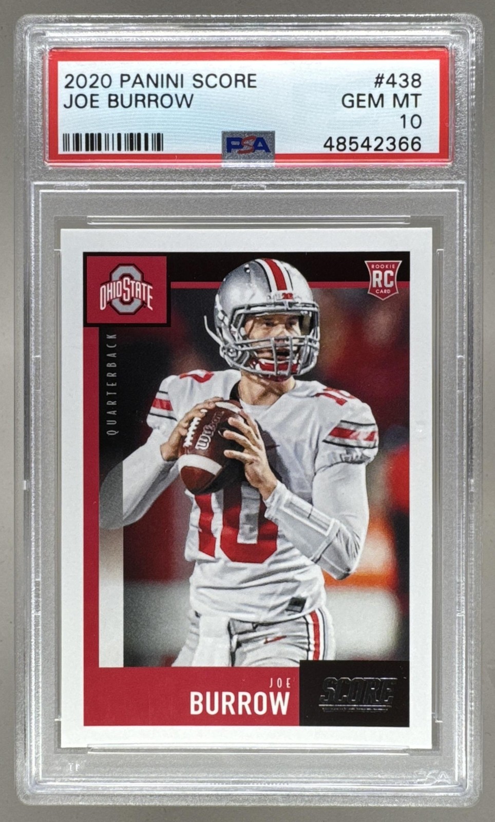 48542366 Joe Burrow 2020 Panini Score #438 Rookie RC PSA 10