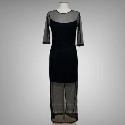 Vintage Street Magic Womens Dress L Black Sheer Bodycon Maxi Witchy Whimsigoth