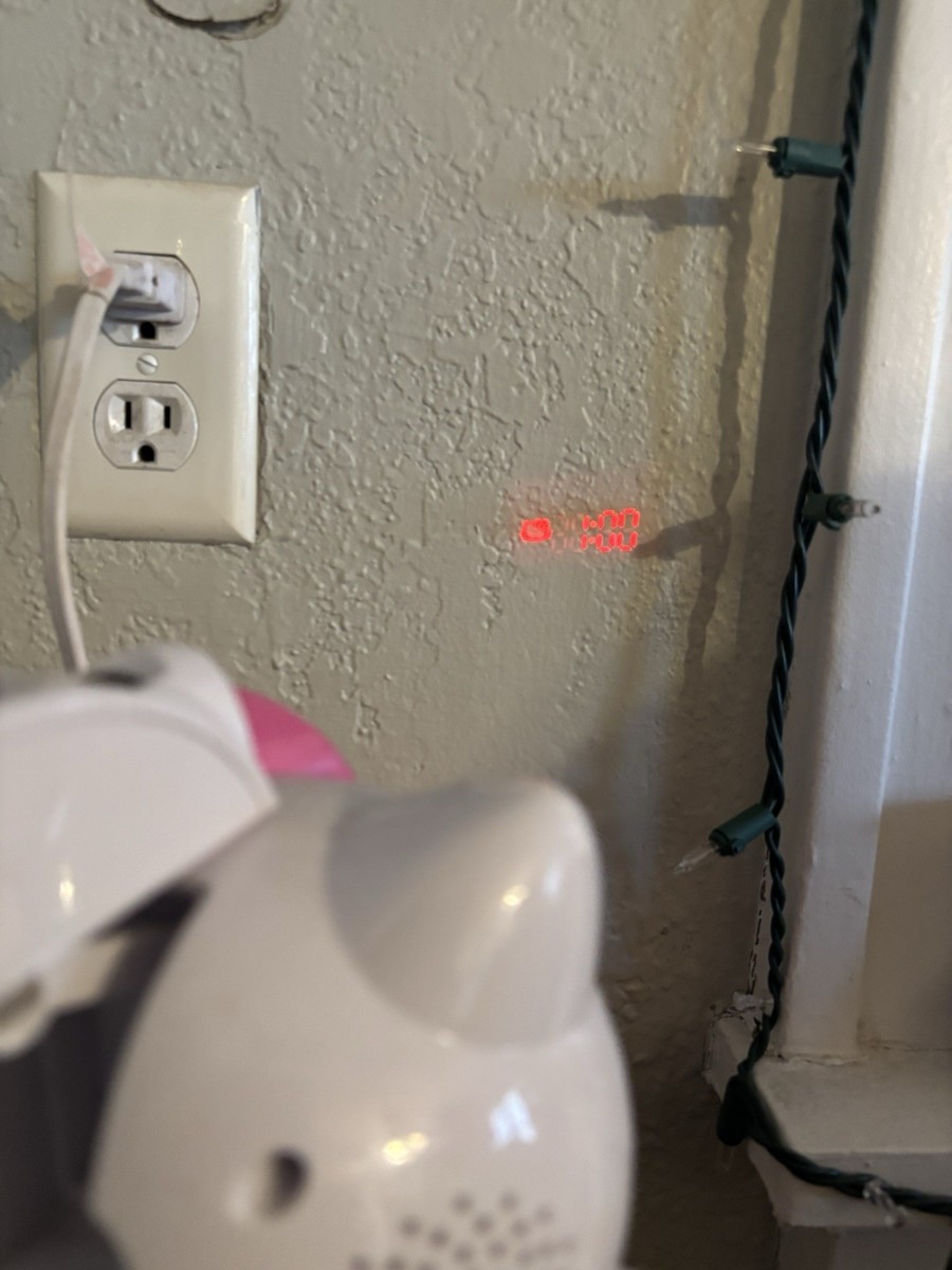 Sanrio Hello Kitty Digital Projection Alarm Clock Pink White