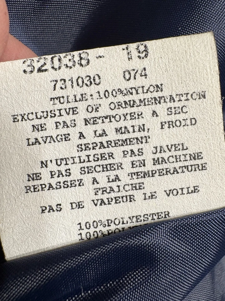 Jessica McClintock for Gunne Sax Dress Blue w/ Pink Polka Dots & Bow Sz S NWOT - Image 4 of 4