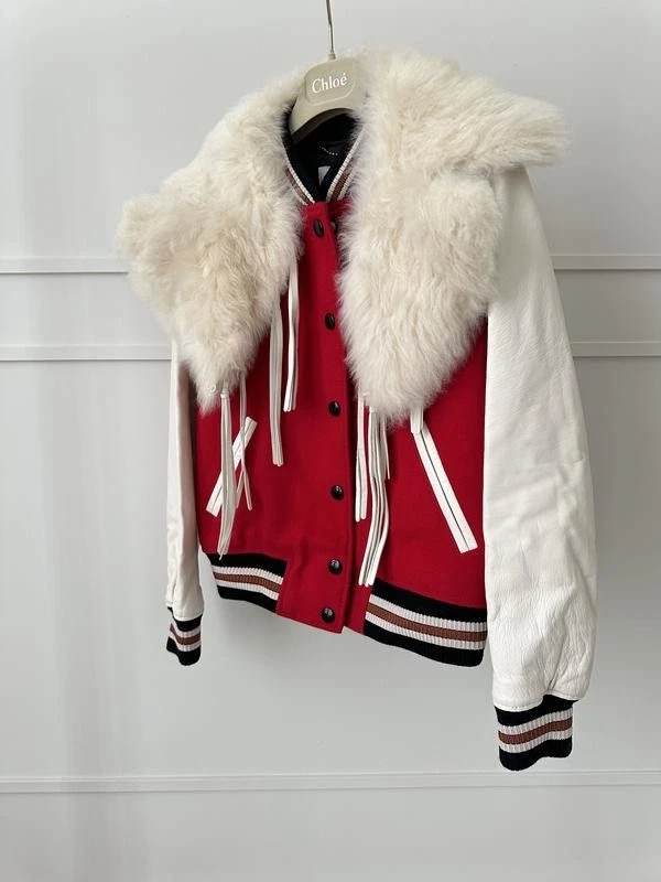 Coach Bomber Jacket Wool Leather Removable Fur Collar Women’s Size US4 (S) - Image 2 of 4