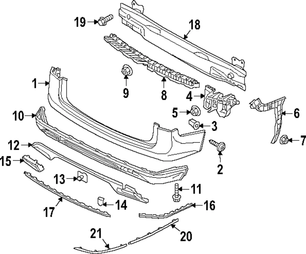 Genuine VOLKSWAGEN 2022-2023 Atlas Corner Molding 3CN-853-841-B-9B9