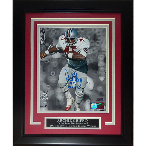 Archie Griffin Autographed Signed Ohio State Buckeyes (Action) Deluxe Framed 8x10 Photo 