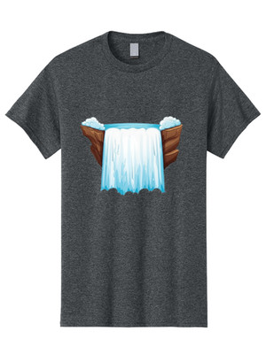 Waterfall-4 Mens Graphic Tee, 100% Cotton, Casual Summer Wear