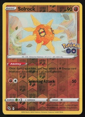 Pokemon Solrock 039/078 Pokemon GO Reverse Holo Pack Fresh - NM