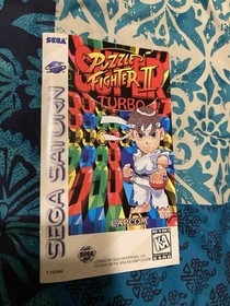 SEGA Saturn Super Puzzle Fighter II Turbo NTSC US Game Disc Manual Reg Card Foam