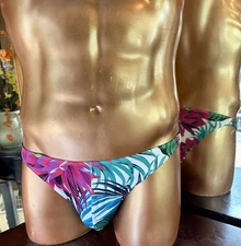 Medium Tropical Floral Cancer Bikini Brief made in the USA MaryAngel Boutique