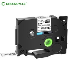 Heat-Shrink Tubes Label Tape for Brother Black on White HSe231 HSe-231 11.7mm