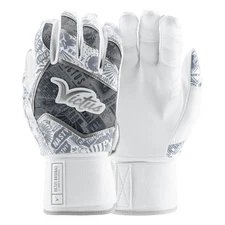 Victus NOX Full Wrap Adult Baseball/Softball Batting Gloves - White/Silver - L