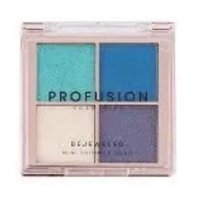 Profusion Pressed Powder Quad Eyeshadow Shimmer Turquoise Blue Purple White
