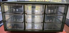 Rare Akro-Mils Green Cabinet With 9 Drawers 10-109 Storage Bins Organizers
