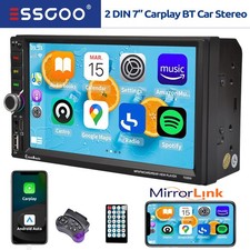 Double 2 DIN 7 in Wireless Apple Carplay Car Stereo Head Unit HD Screen FM Radio