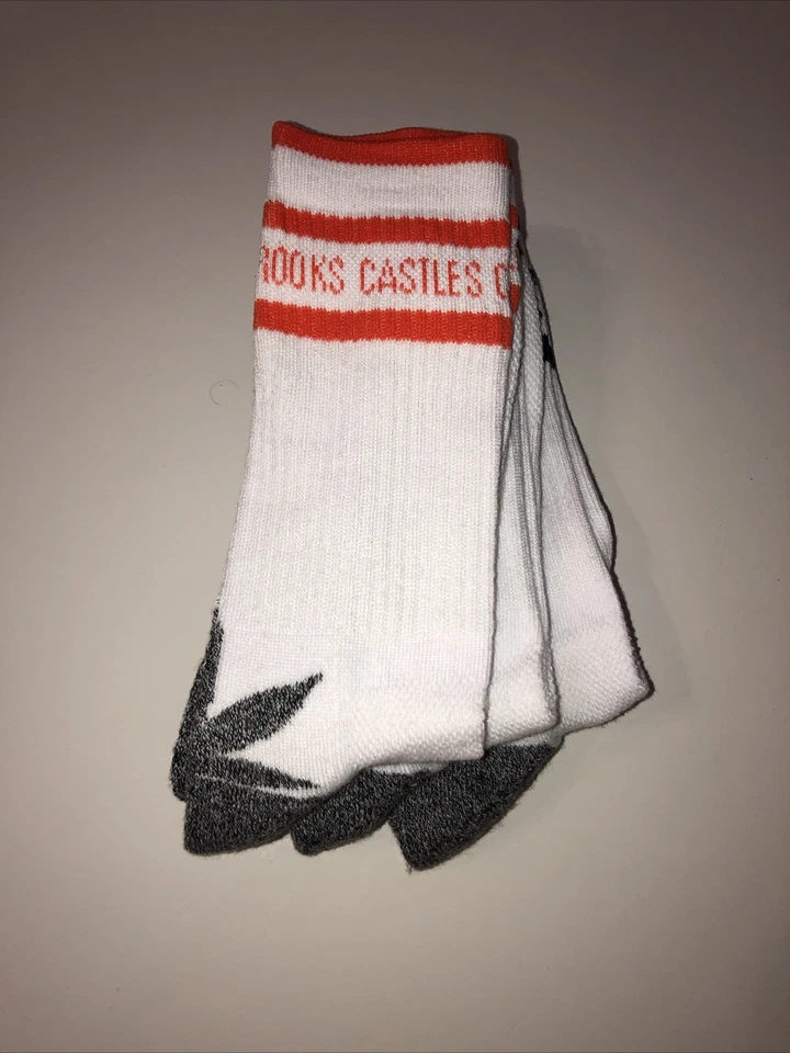 Calcetines Crooks & Castles Blanco Gris Color Patrón Malezas Nuevos Nunca Usados X3 Pares Foto 3 de 4