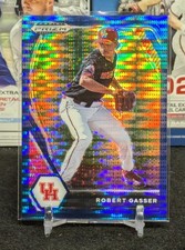 2021 Panini Prizm Draft Picks Robert Gasser Blue Pulsar /5 Brewers XRC Refractor