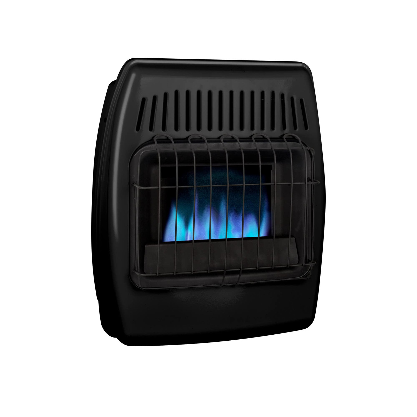 10,000 BTU Liquid Propane Blue Flame Ice House Vent Free Wall Heater, Black