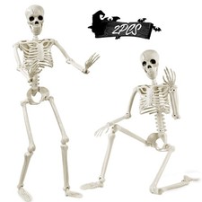 2PCS 36'' Halloween Full Body Posable Skeletons - Outdoor Decor, Spooky Props