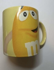 M&M's Yellow Peanut Coffee Mug Cup Character Face Official 