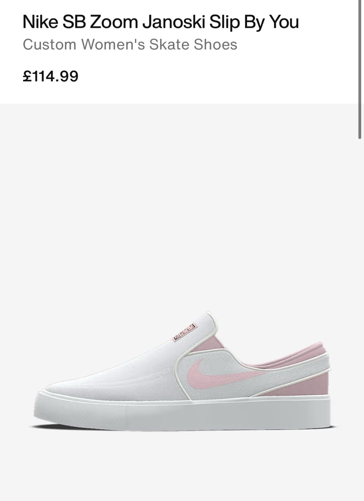 Women’s Nike SB Zoom Janoski Slip - ‘By You’ - RRP: £114.99 - UK 6/EUR 40/US 8.5 image 5