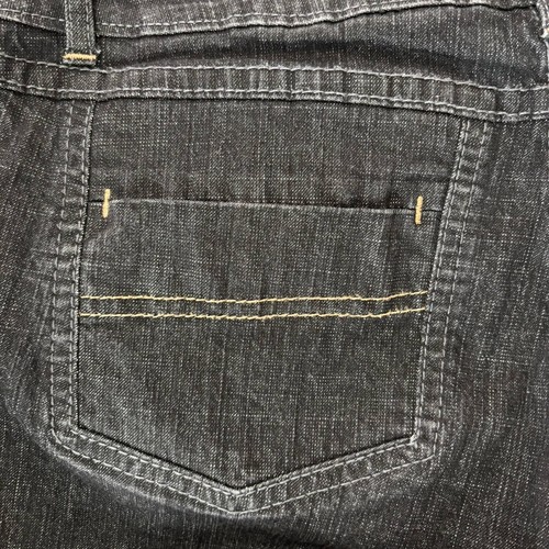 Kikit Black Denim Jeans Front Stitch Square Pocket Bootcut Women’s Size 12 - Picture 4 of 12