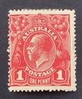 Australia 1914 KGV Single Watermark 1d Red Die1 - Mint Hinged