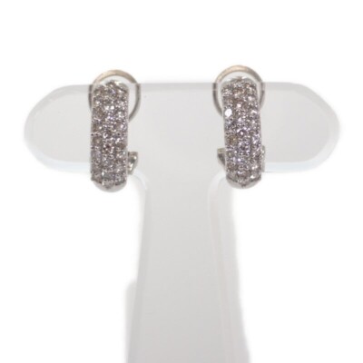Iseya Original Design Jewelry Earrings K18 White Gold Diamond