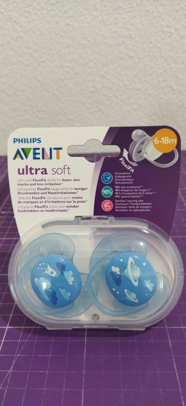 Philips Avent Ultra Soft Dummy 2 Pack BPA Free Pacifier 6-18M Schnuller