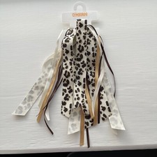 Gymboree Girls Tan Cream Brown Cheetah Print Streamer Ponytail Holder Hair Tie