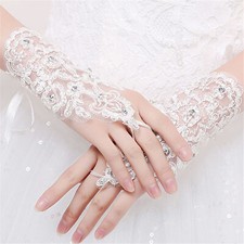 Guantes De Encaje Sin Dedos Para Mujer – Elegantes Accesorios De Malla Para Bodas, Fiestas Y Cosplay