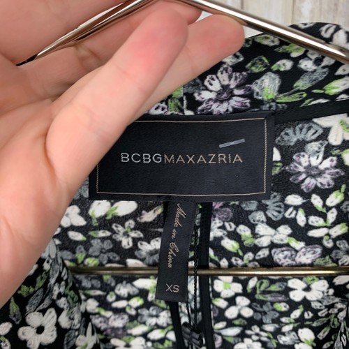 BCBG Tasi Cortina Frontal Trinchera Estampado Floral Columpio Abrigo Chaqueta Corbata XS NUEVO CON ETIQUETAS $298 - Imagen 8 de 12
