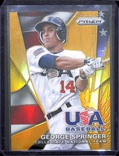 2015 Panini Prizm Baseball USA Gold Prizm #4 George Springer No 8 of 10