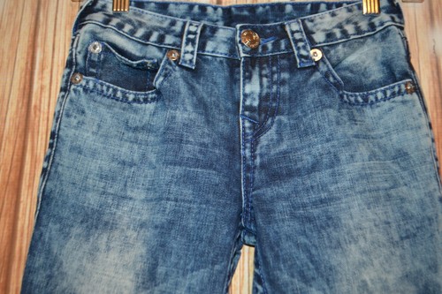 True Religion Boy's Straight Pocket Flaps Bleached Blue Denim Jeans Size 10 - Picture 5 of 12