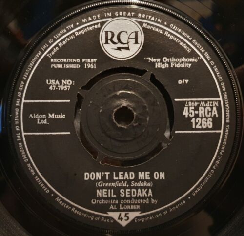 NEIL SEDAKA Happy Birthday, Sweet Sixteen **1961 UK 7" 45rpm** 45-RCA 1266 - Picture 2 of 2