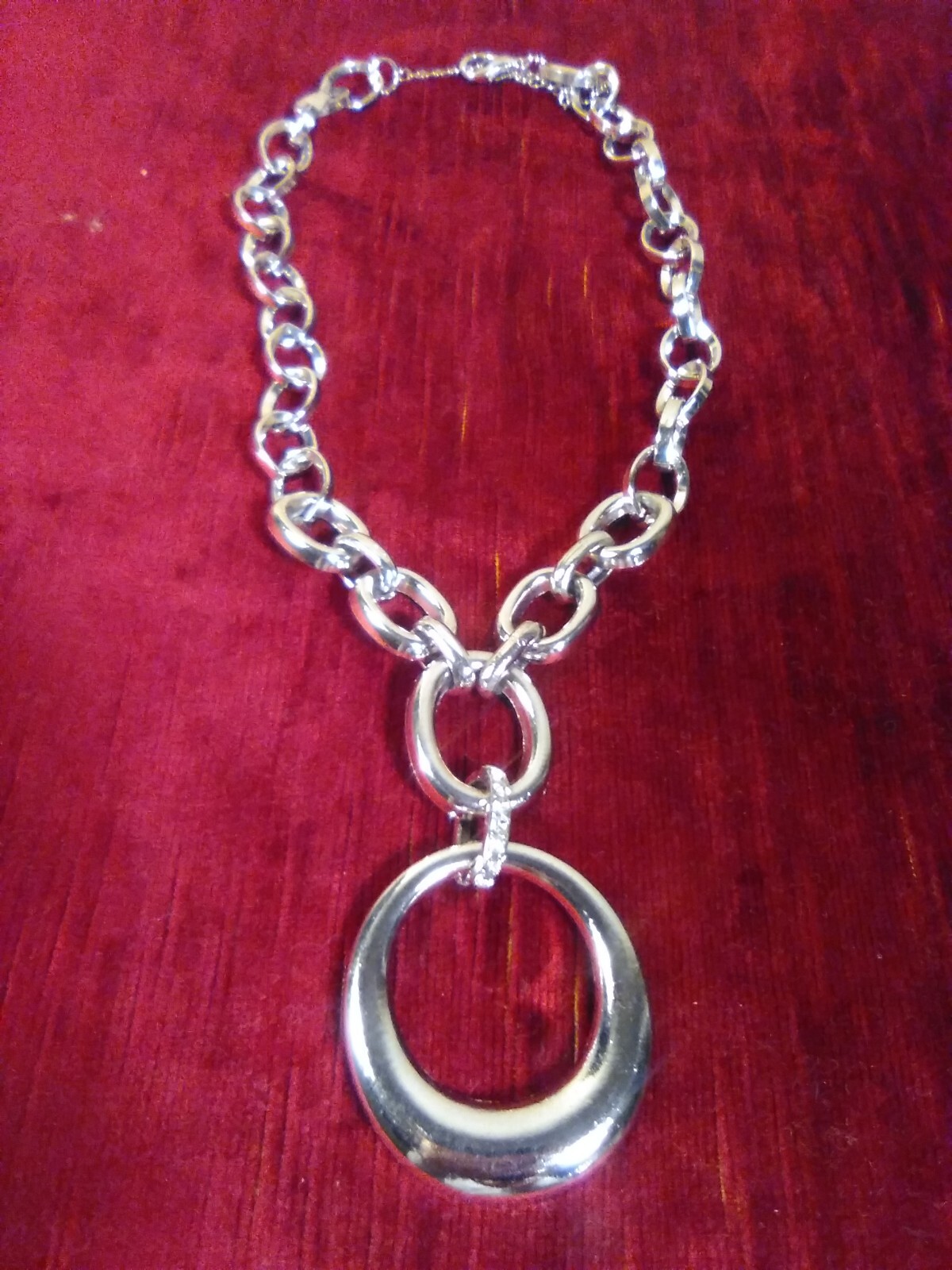 Hobé Style Silver Tone Chain Statement Necklace - image 5