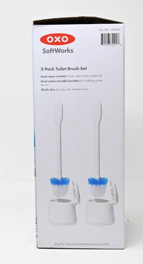 OXO Softworks 2 Pack Toilet Brush Set With Auto Open Capability eBay