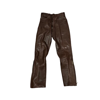 70s vintage leather tapered pants brown 70s vintage leather tapered pants brown
