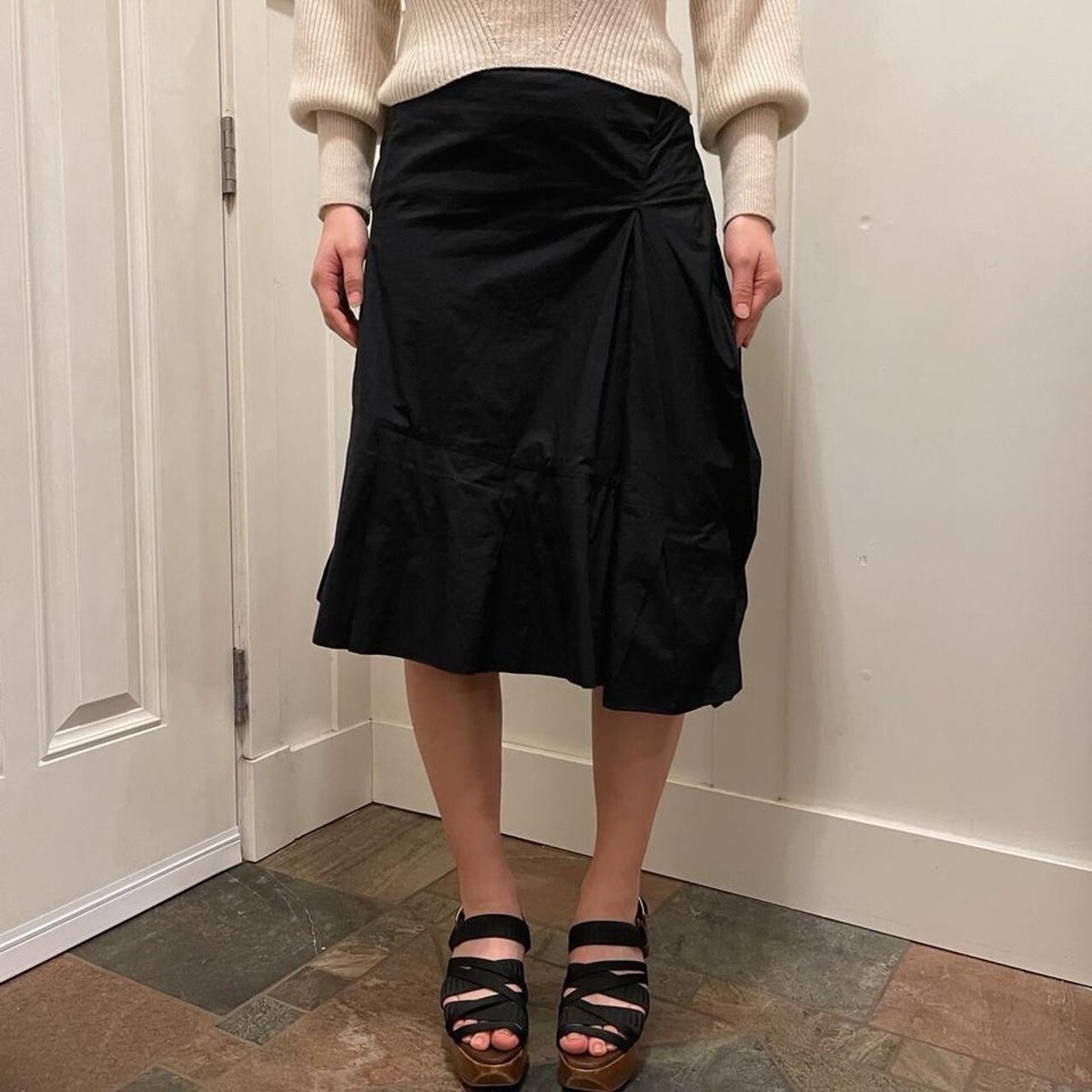Vintage Marni Asymmetric Side ruched Puff Skirt Black Size Vintage Marni Asymmetric Side ruched Puff Skirt Black Size