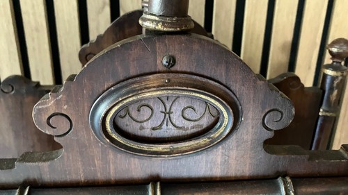 Antik Holz Zeitungsständer Musik Flöte Dekor 60x40x17cm Sammlerstück Kleinmöbel - Bild 5 von 8
