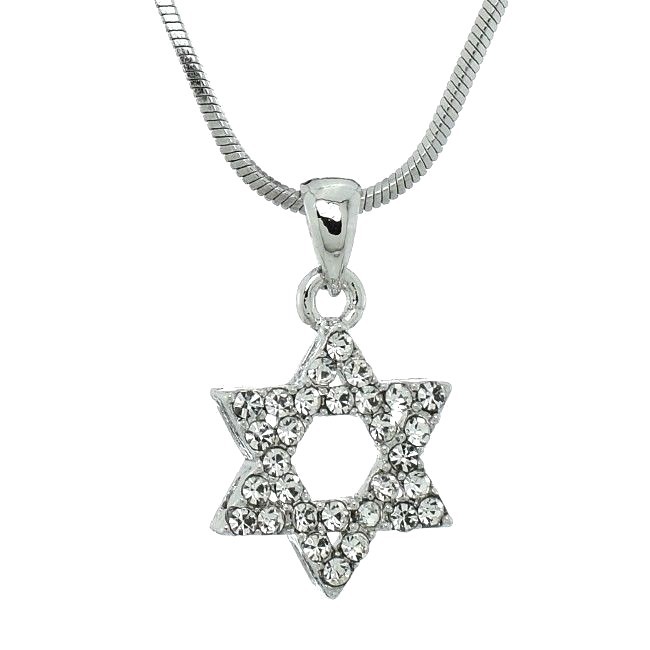 Star Of David Made With Swarovski Crystal Jewish Judaism Hanukkah Necklace