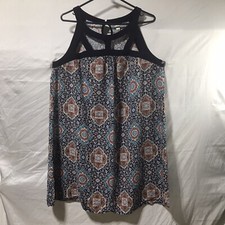 PERSEPTION WOMEN Women's Floral  Blue  A Line Dress Size 2X Sleeveless