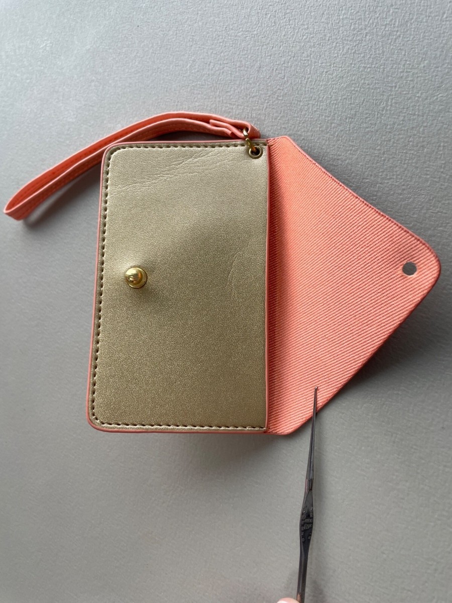 Minor History Postscript Wristlet Envelope Card Holder Wallet Leather Gold Peach View 6